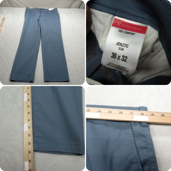 Express Pants Mens 37x30 Slate Blue Performance Golf Slim Hyper Stretch 365 NEW - Picture 1 of 12